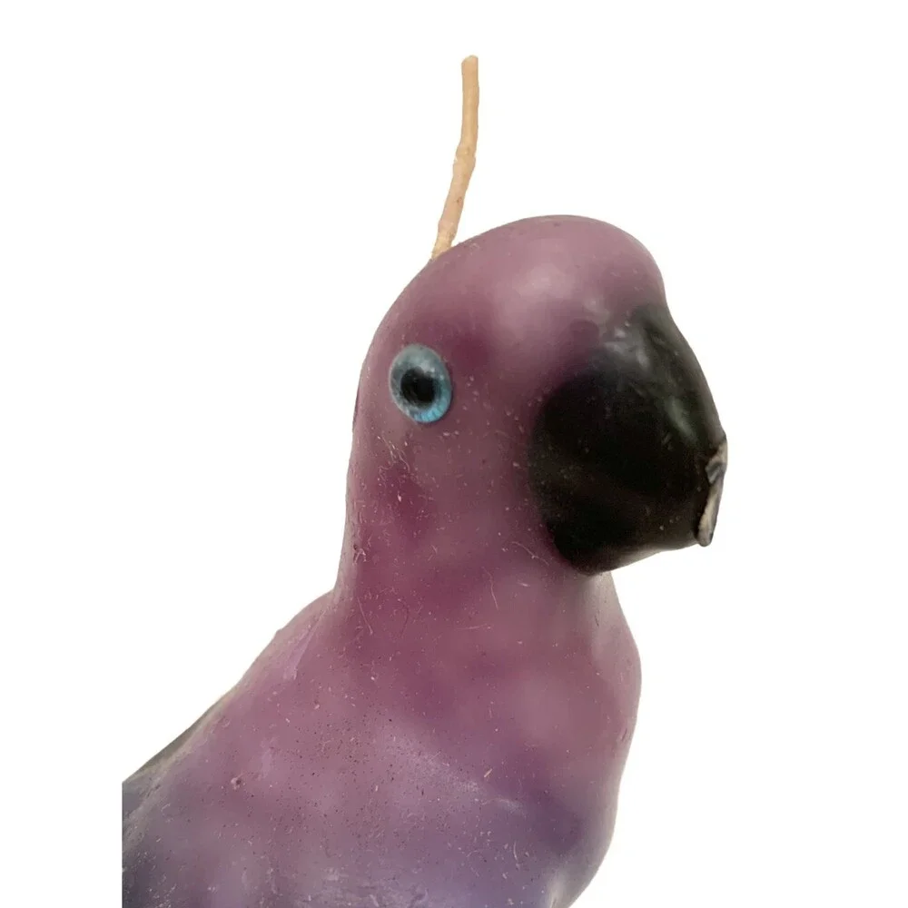 Unique Parrot Parakeet Multicolored Candle Purple Green Beige Bird Decor COD20